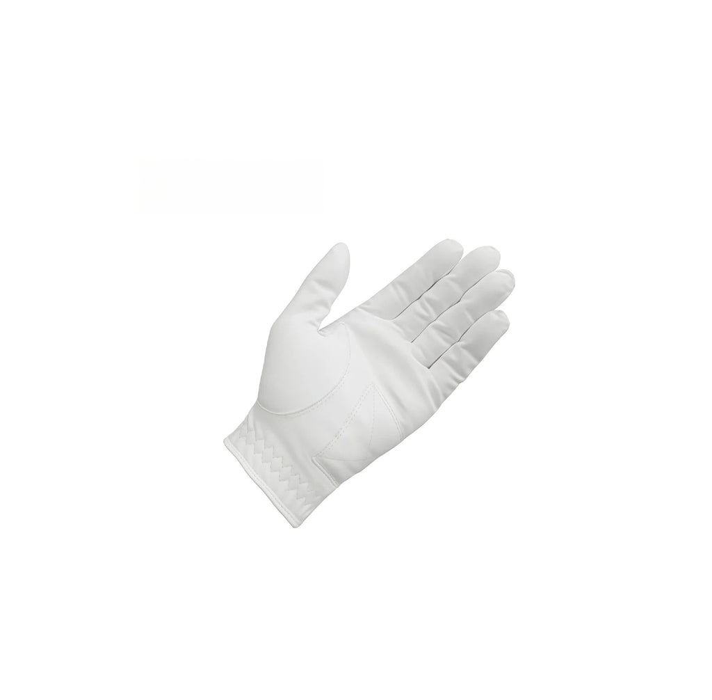 A detailed view of the palm side of the Volvik men's golf glove, highlighting the extra padding for enhanced comfort and the textured, durable nano fabric for a superior grip.