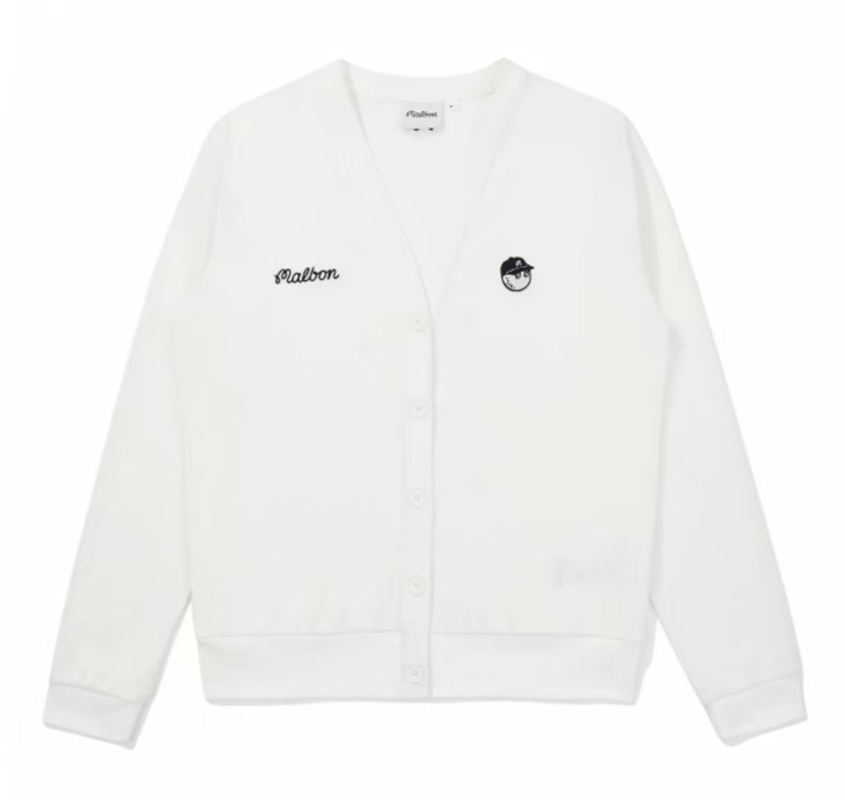 White Malbon women's long sleeve sports golf sweatshirt front view