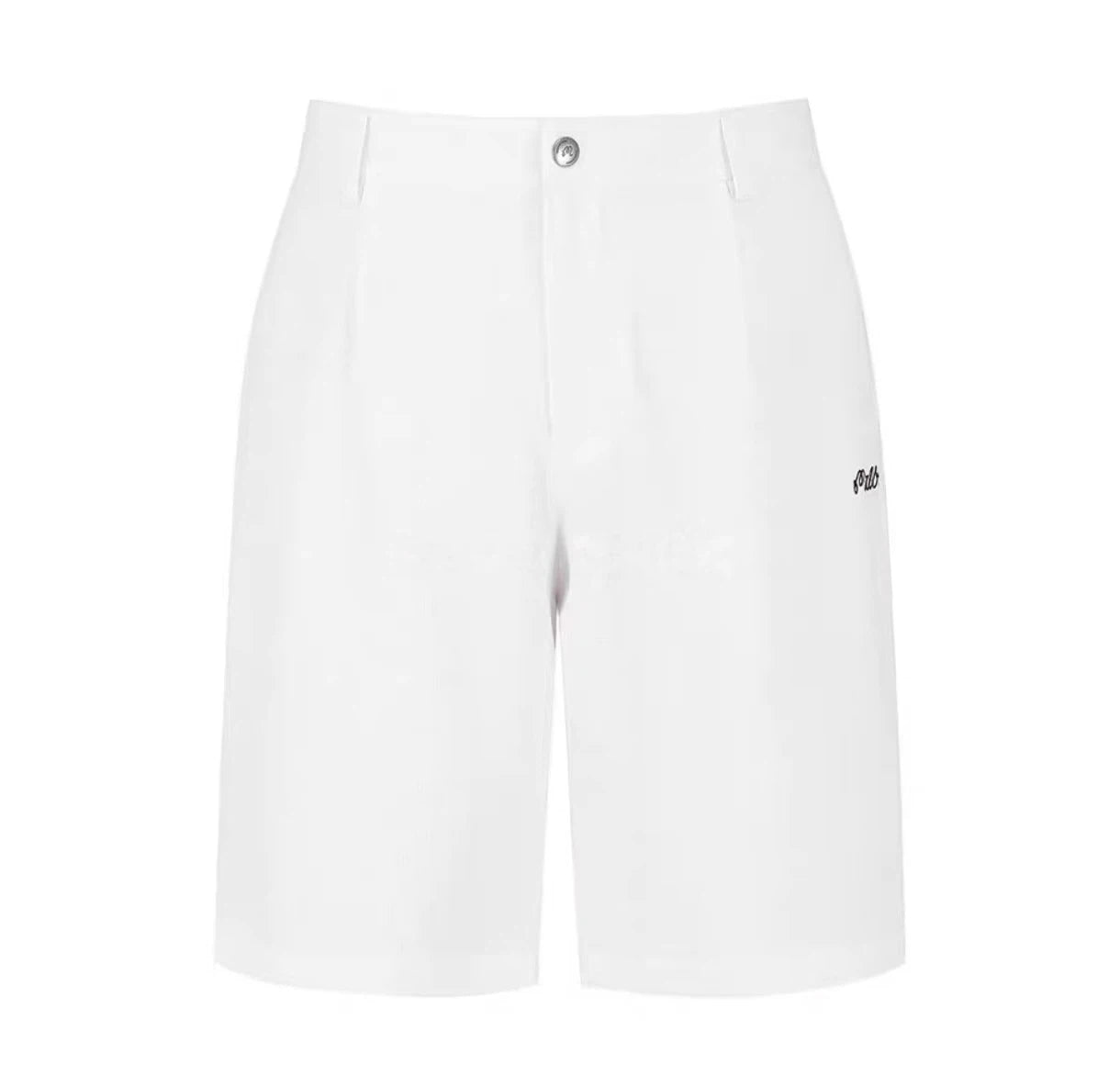 Malbon Studio Seoul Seersucker Setup Shorts White seersucker golf shorts front view