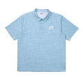 Malbon men's digital print casual golf polo shirt in Blue, front view