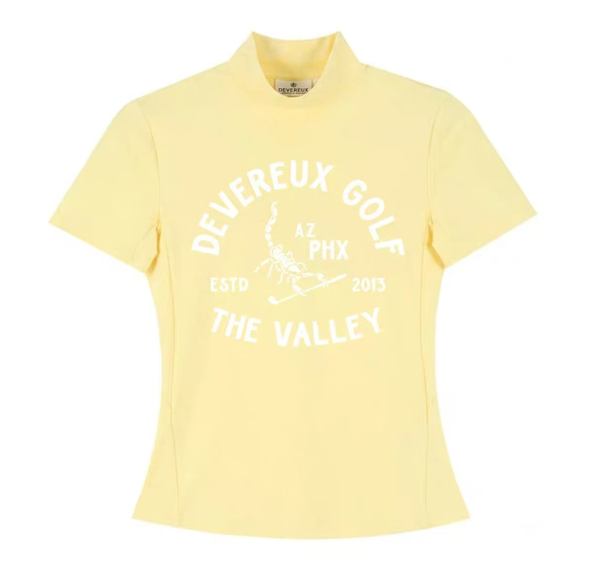 Devereux Golf Women’s Lightweight Quick-Dry Mock Neck Golf Shirt in Yellow - product view