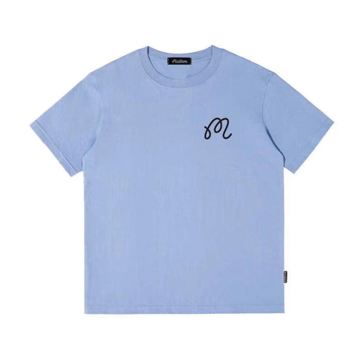 Malbon men's blue cotton golf T-shirt front view