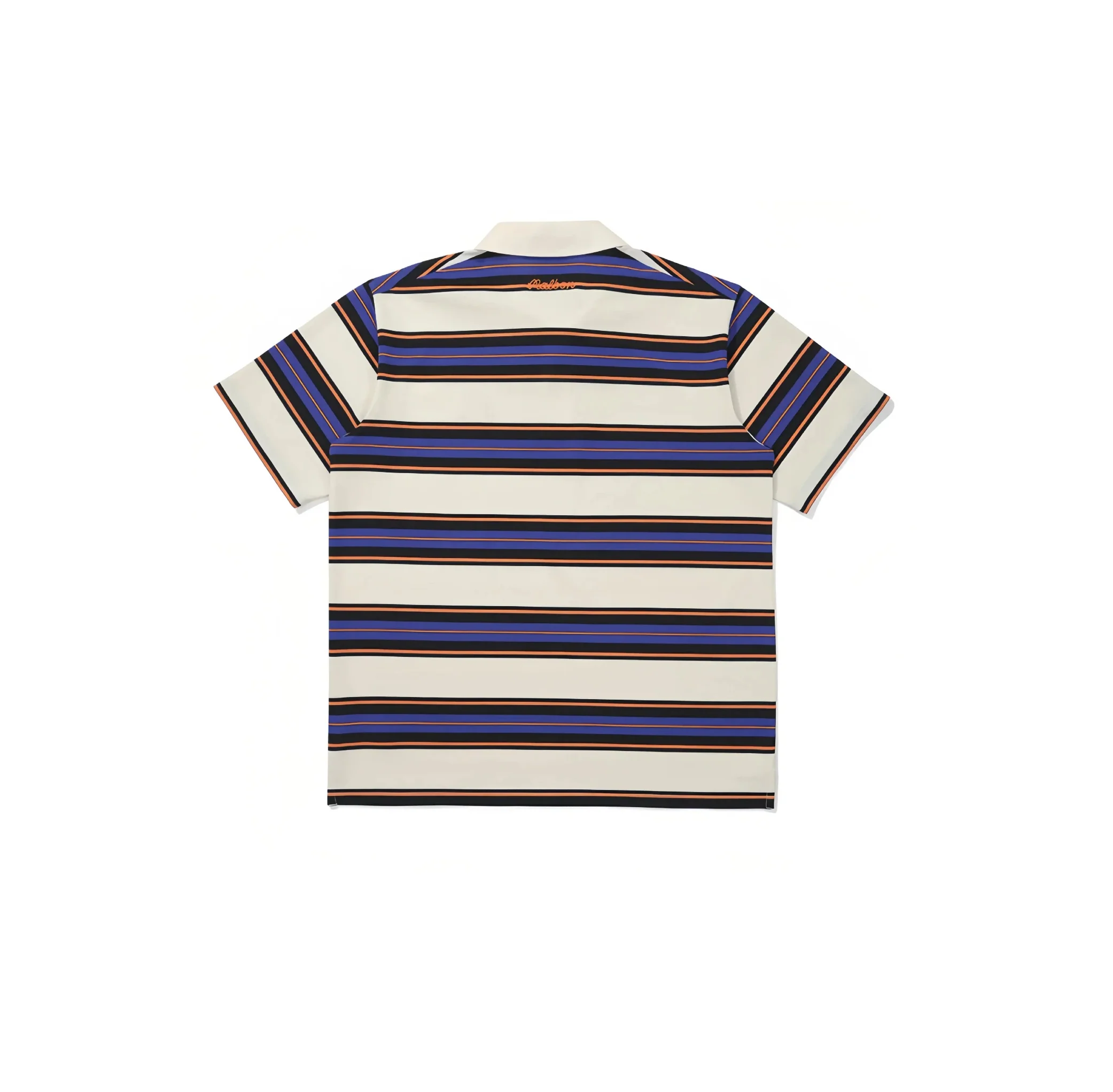 Malbon Golf Striped Polo Shirt Men Women Casual Sport Tee Blue back view