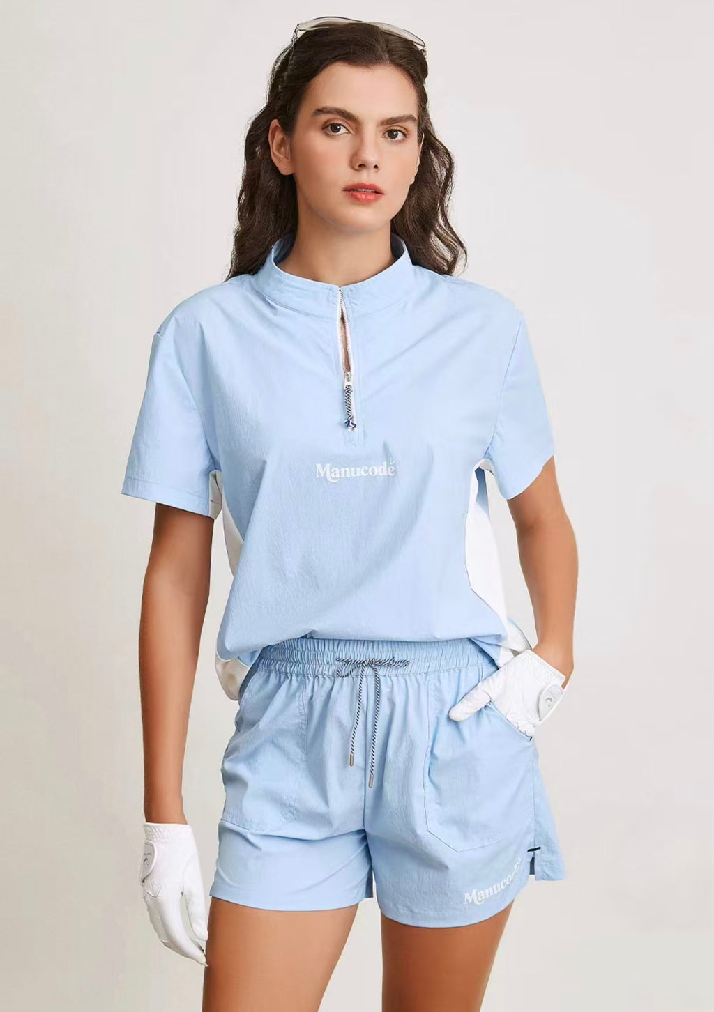 Manucode Women’s Autumn Water-Resistant Graphic Zip Golf Set in Blue - product view