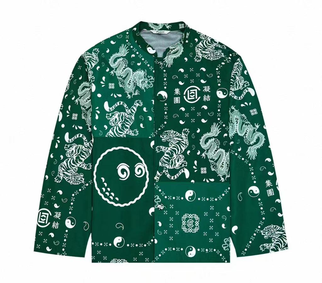 Malbon Golf Men’s Loose-Fit Eastern-Inspired Graphic Printed Jacket