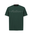 Malbon men's green barrel stitch graphic T-shirt front view
