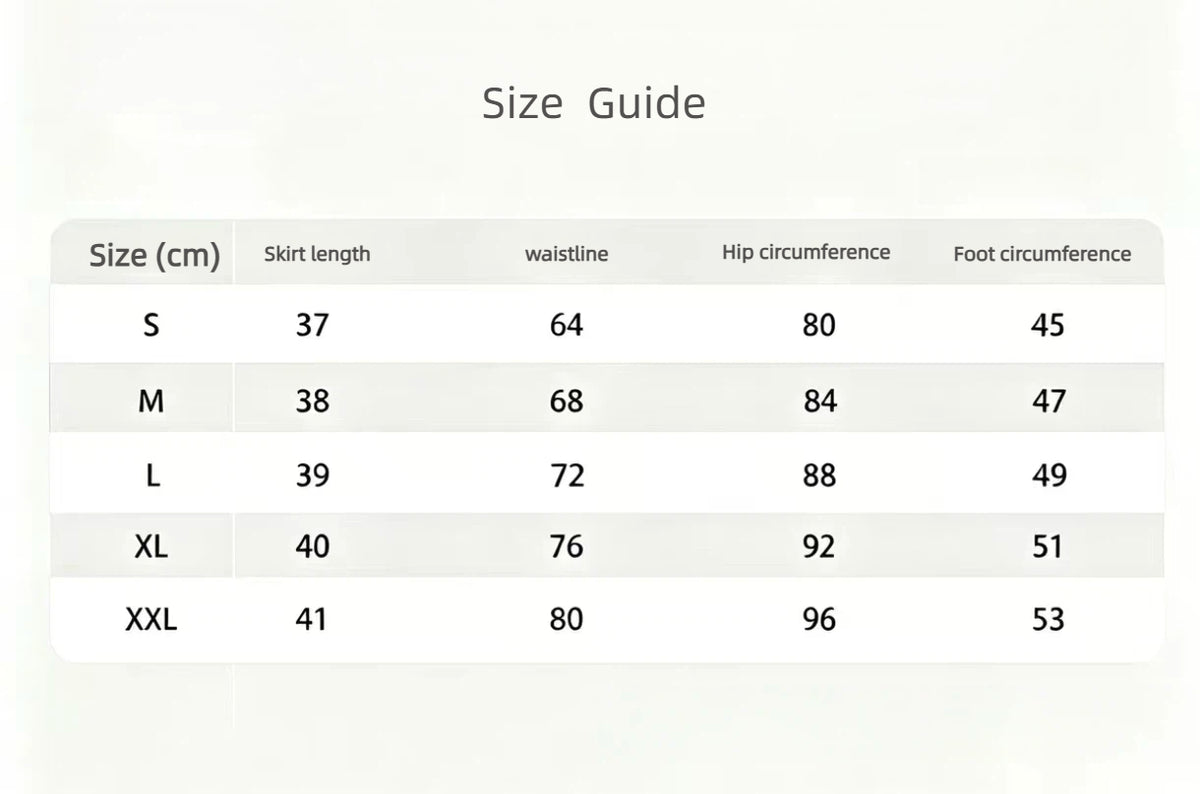 Women’s Quick-Dry Stretch Golf Tennis Pleated Skirt Set size chart