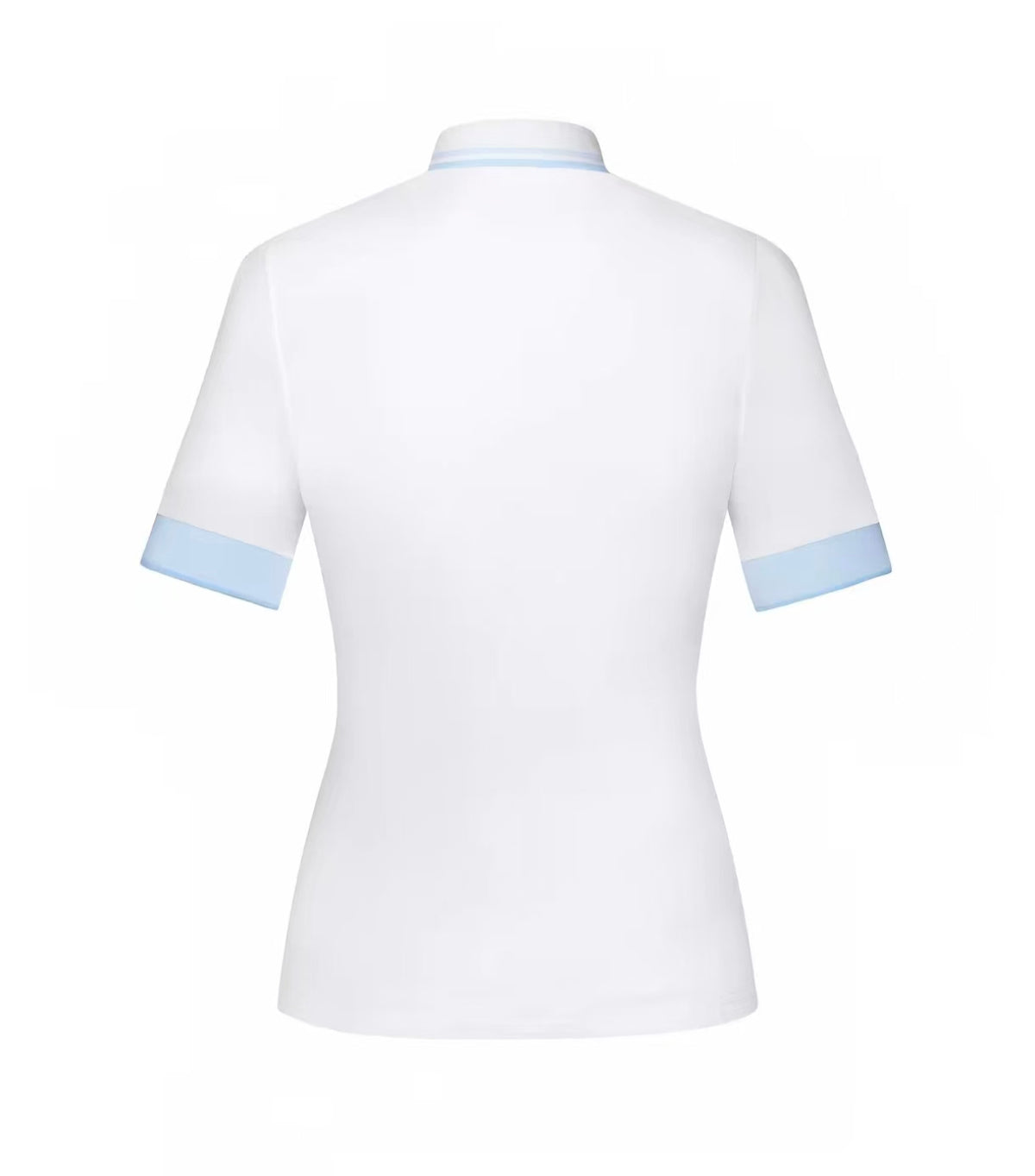 Golep Women’s Solid Letter Print Golf Shirt in White - product view