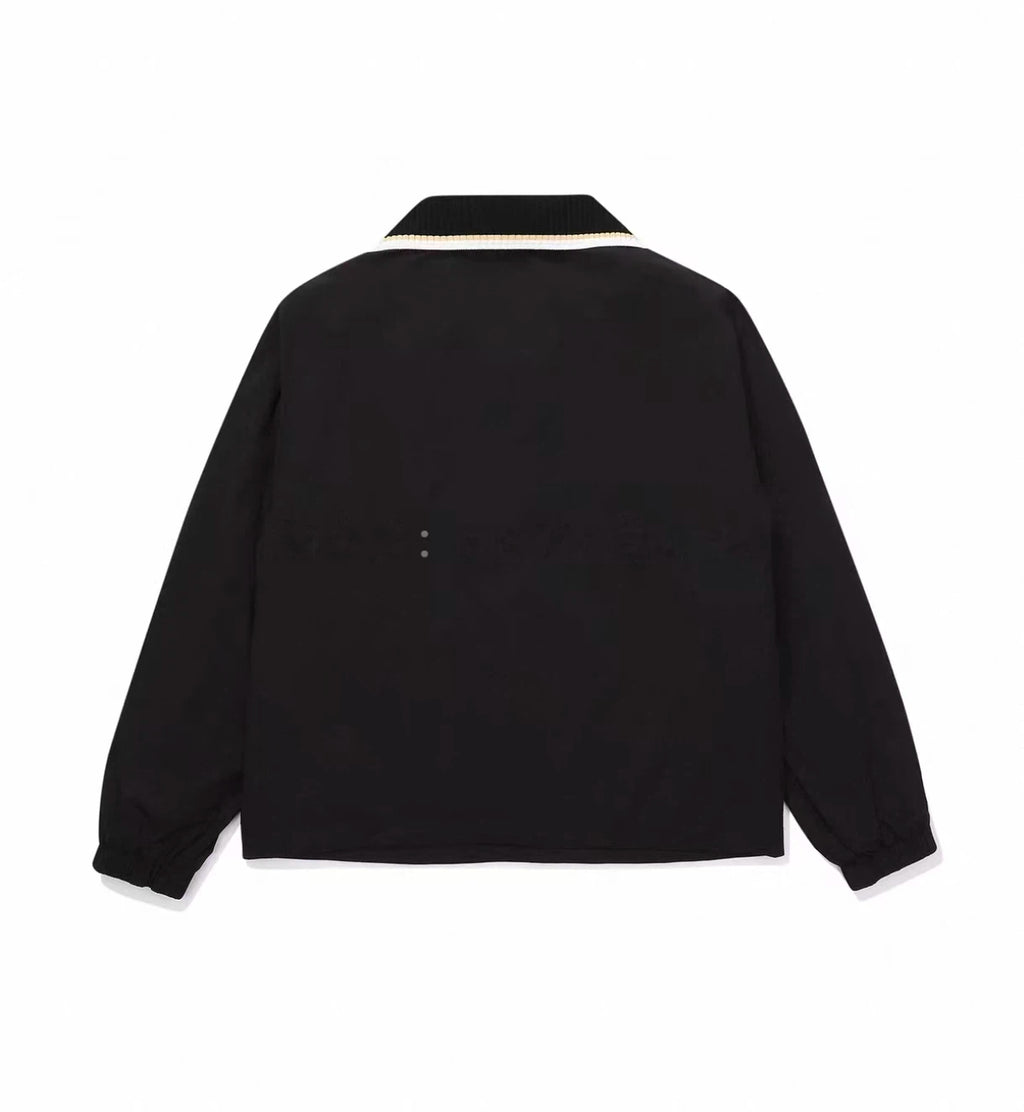 Malbon Golf Women’s Stand Collar Full-Zip Fleece Jacket black back view