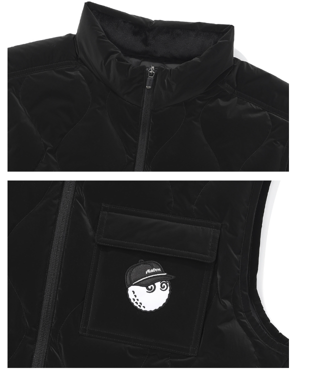 Malbon Golf Men’s Lettering Logo Insulated Polo Collar Vest