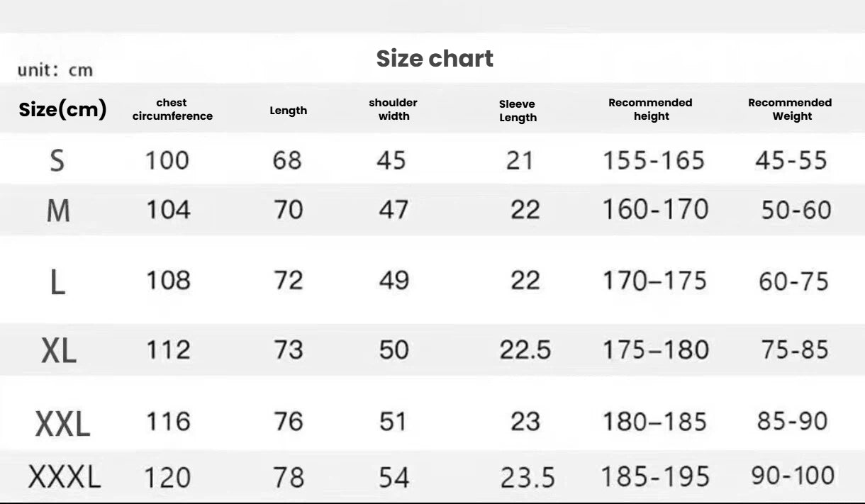 Eastside Golf Black T-shirt size chart