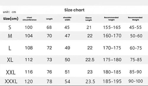 Eastside Golf Black T-shirt size chart