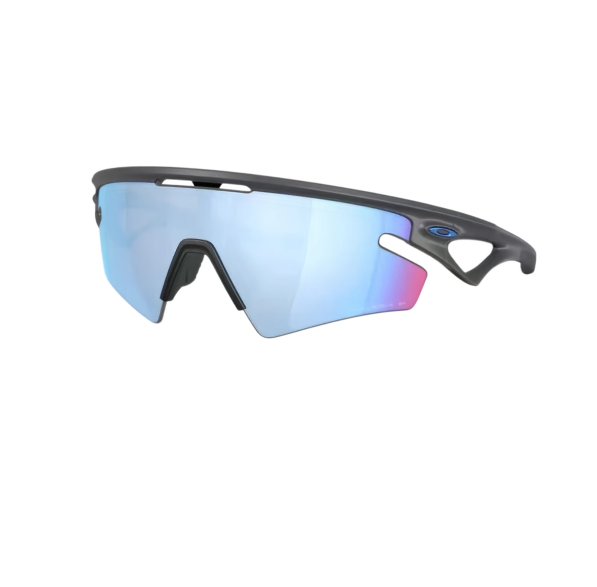 Oakley Sphaera Strike sunglasses with dark frame and ice-blue shield lens