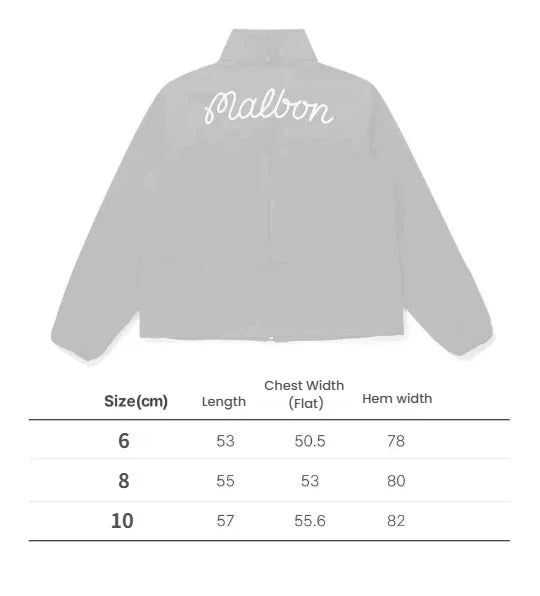 Malbon Women Golf Windbreaker Jacket Zip Hooded 2026 White size chart