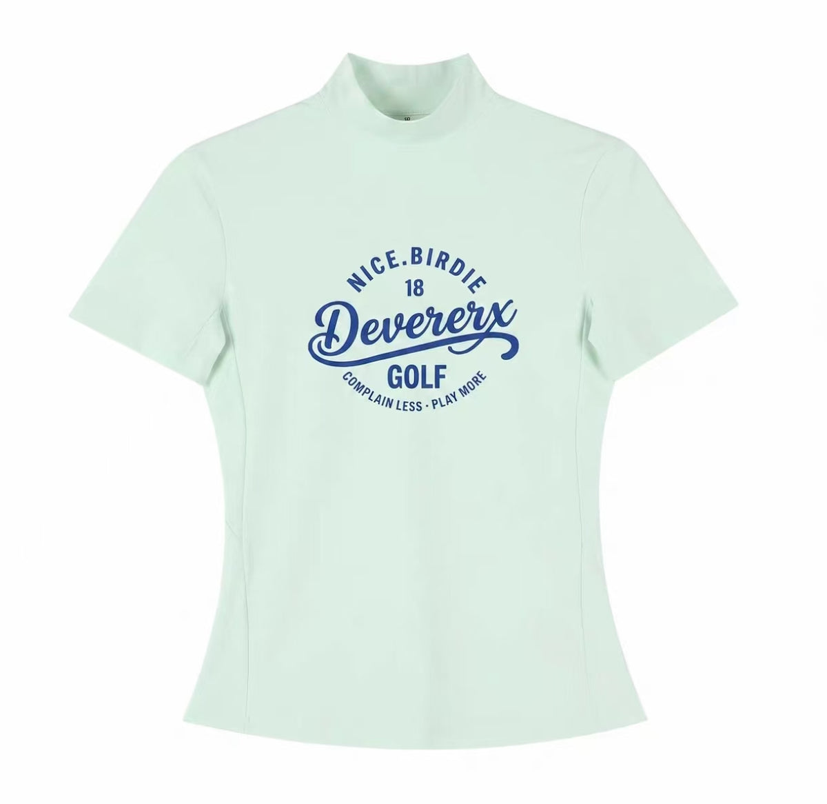 Devereux Golf Women’s Black Slim Mock Neck Letter Print Golf Shirt in Green - product view