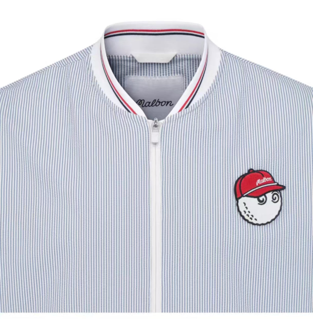 Malbon Golf Men’s Signature Color-Block Stripe Jacket