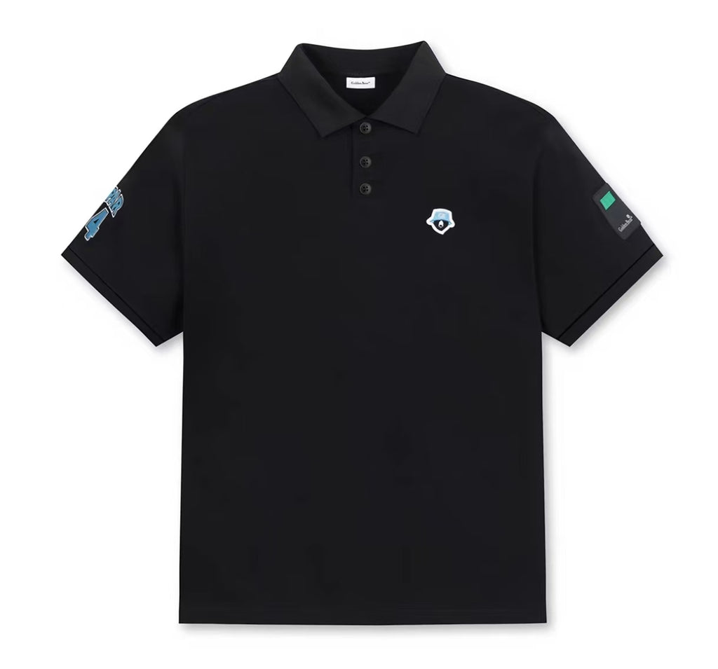 Golden Bear Black cotton golf polo front view