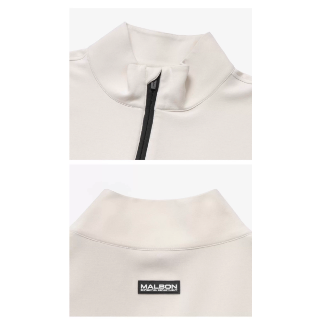 Malbon Contrast Quarter Zip Pullover White product view