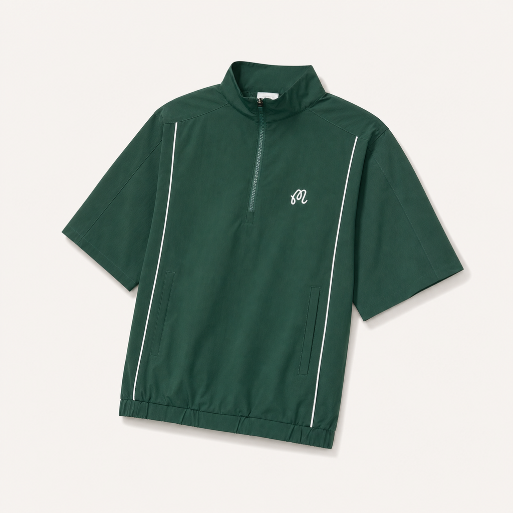 Malbon Links Windshirt Forest Green front view golf jacket