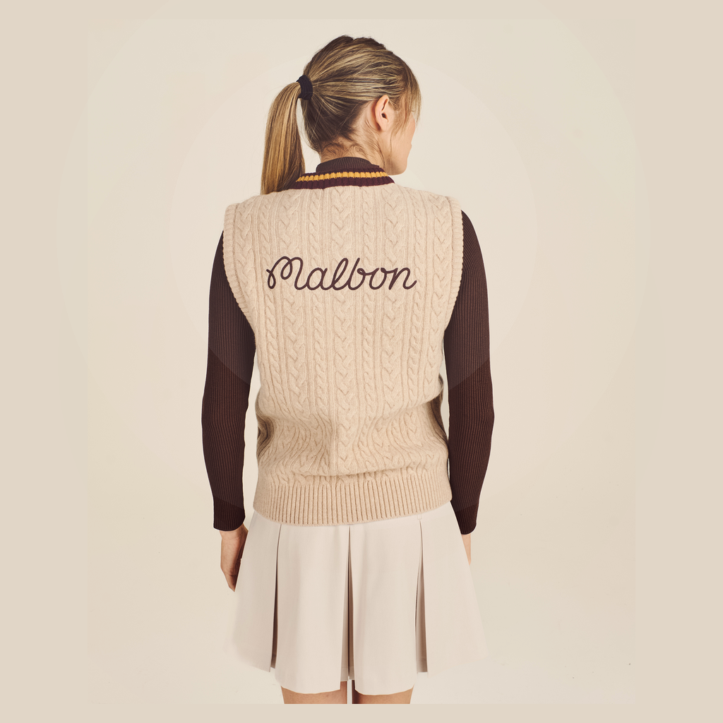 Malbon Malbon Preserve Sweater Vest beige model image 4