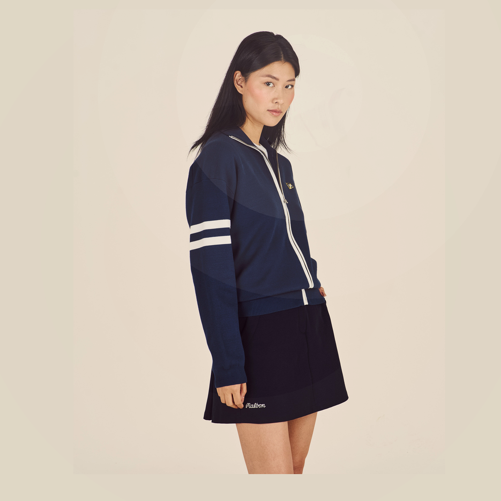 Malbon Malbon Preserve Yacht Club Women's Cardigan navy model image 3