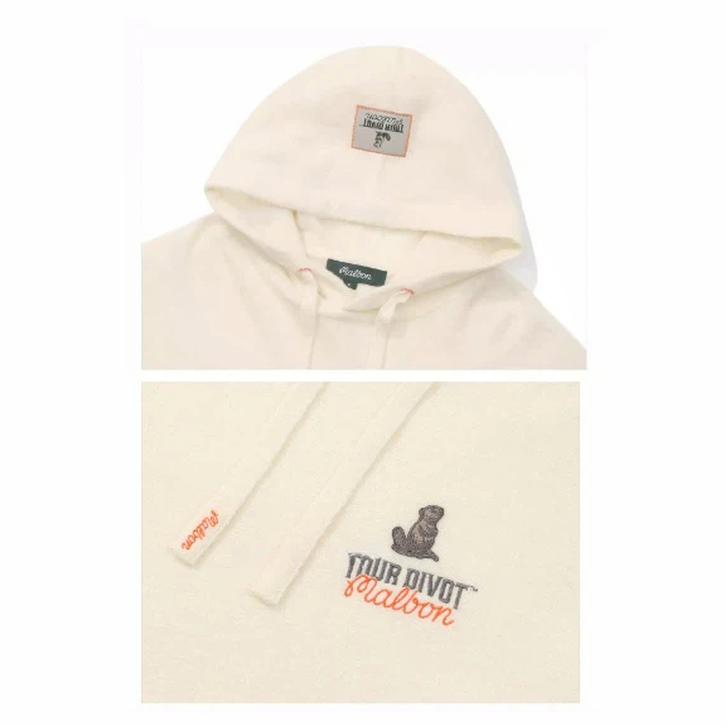Malbon Malbon Studio Seoul Tour Divot Hoodie cream model image 2