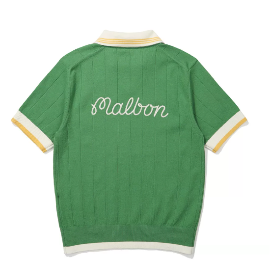 Malbon Striped Knit Polo Green product view