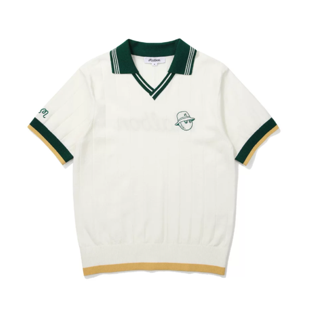 Malbon Striped Knit Polo White product view